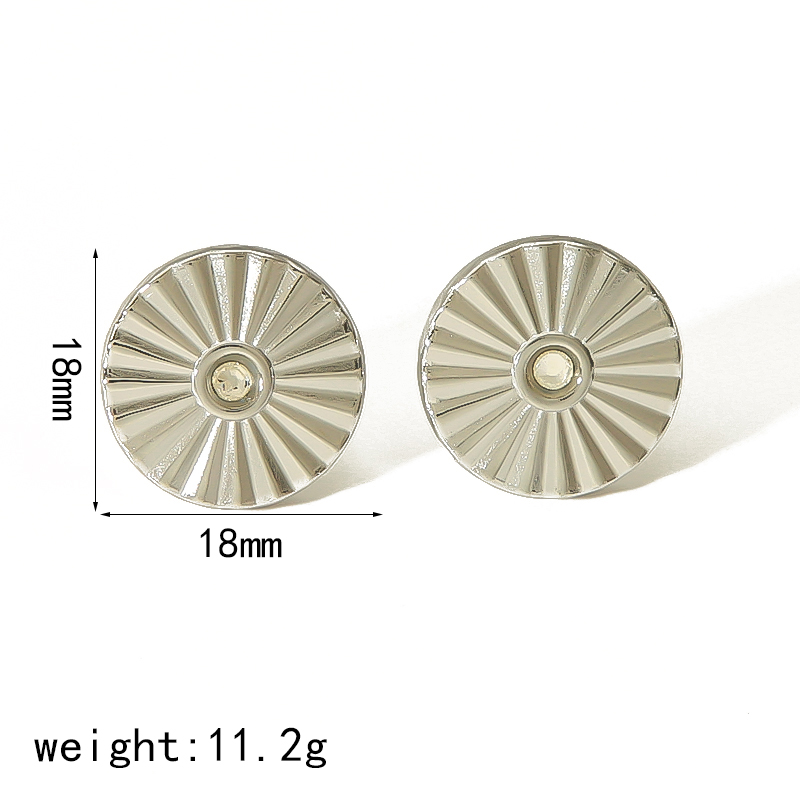 1 Pair IG Style French Style Geometric Polishing Plating Inlay 304 Stainless Steel Natural Stone 18K Gold Plated Ear Studs display picture 9