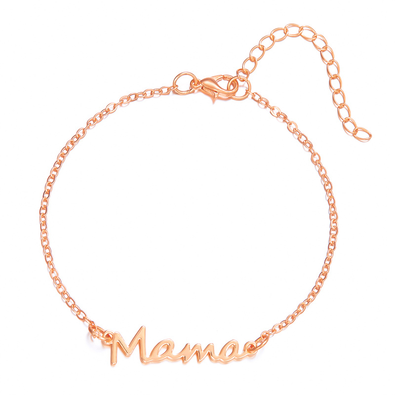 Wholesale Jewelry Elegant MAMA Simple Style Letter Alloy Copper Plating Bracelets display picture 14