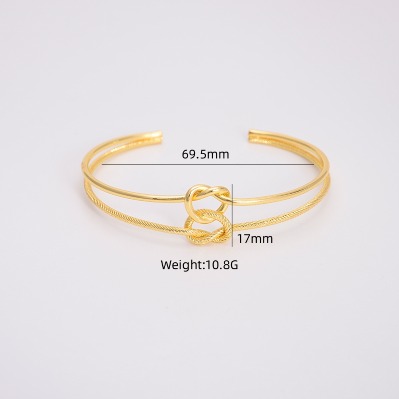 Copper 18K Gold Plated IG Style Vintage Style Exaggerated Criss Cross Stripe Plating Geometric Solid Color Wide Bracelet Bangle display picture 41