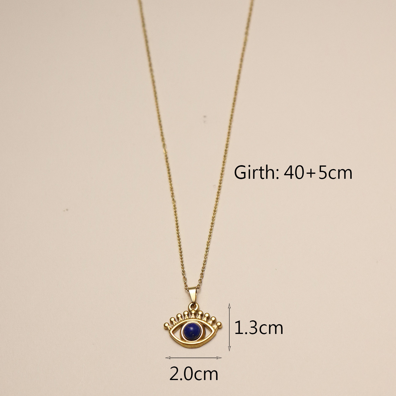 304 Stainless Steel 18K Gold Plated IG Style Inlay Devil's Eye Palm Natural Stone Pendant Necklace display picture 13