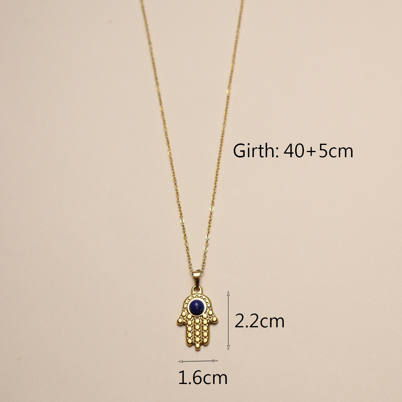 304 Stainless Steel 18K Gold Plated IG Style Inlay Devil's Eye Palm Natural Stone Pendant Necklace display picture 18