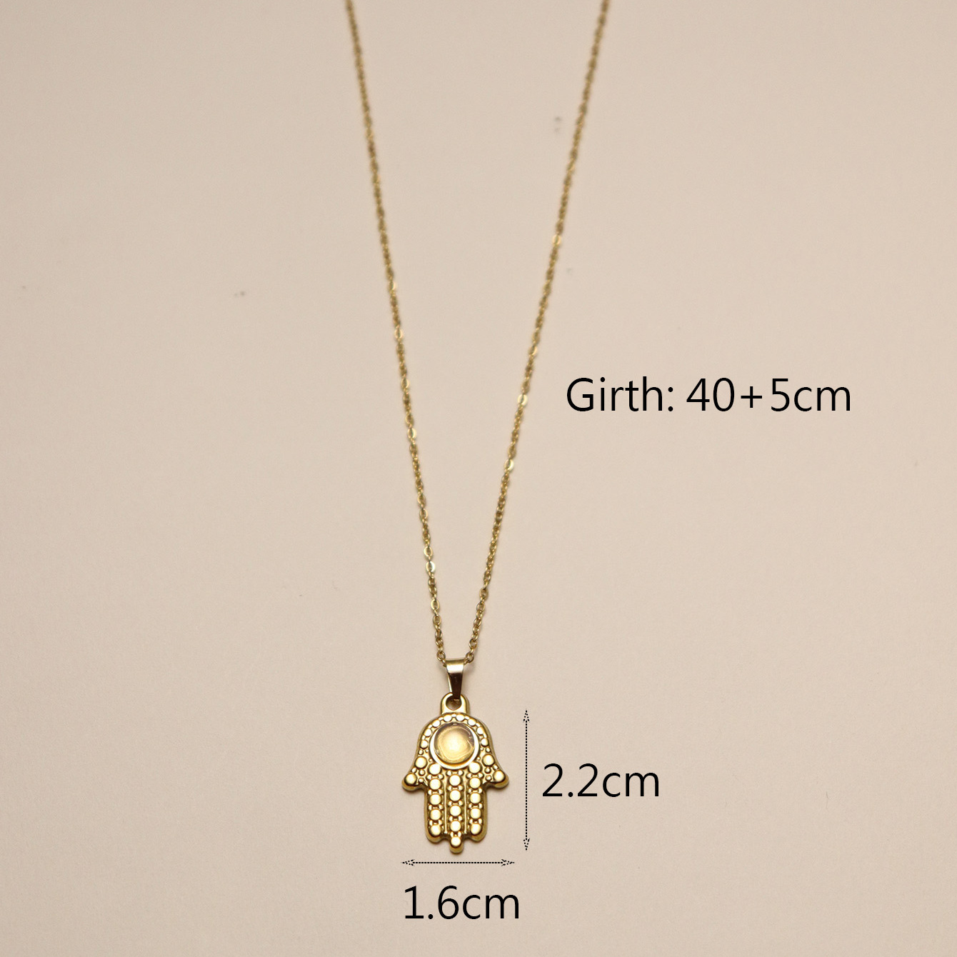 304 Stainless Steel 18K Gold Plated IG Style Inlay Devil's Eye Palm Natural Stone Pendant Necklace display picture 21