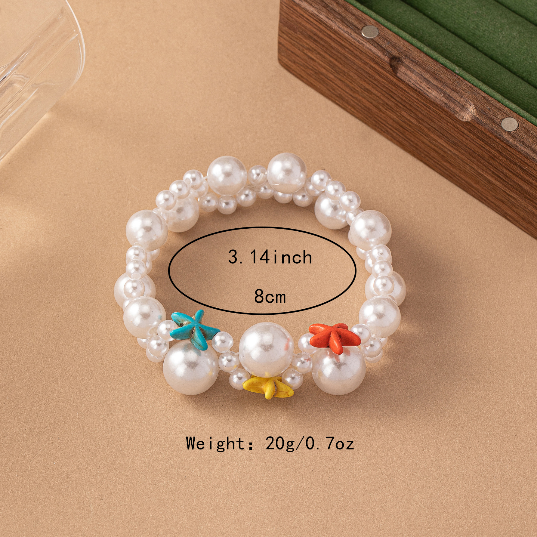 Vacation Beach Starfish Imitation Pearl Plastic Beaded Women's Anklet display picture 1