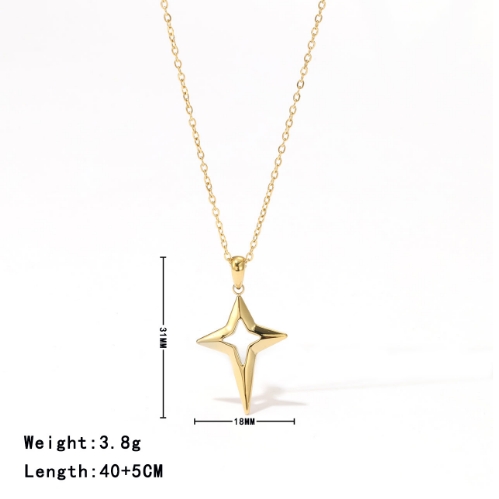 304 Stainless Steel Titanium Steel 18K Gold Plated Elegant Simple Style Plating Solid Color Pendant Necklace display picture 1