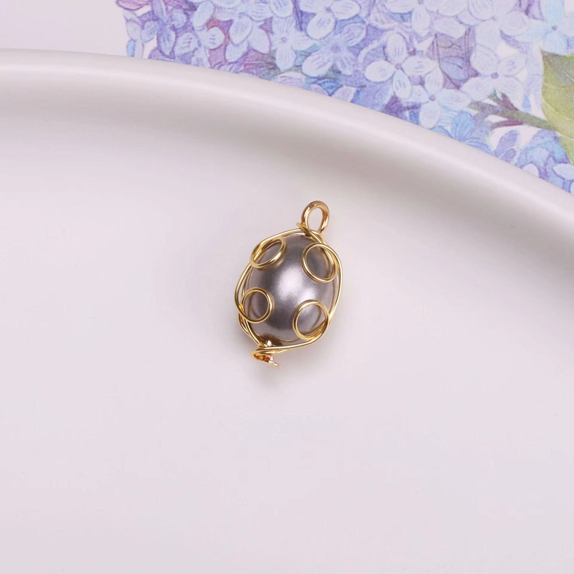 1 Piece Artificial Pearl Artificial Pearls 14K Gold Plated Color Block Pendant display picture 12