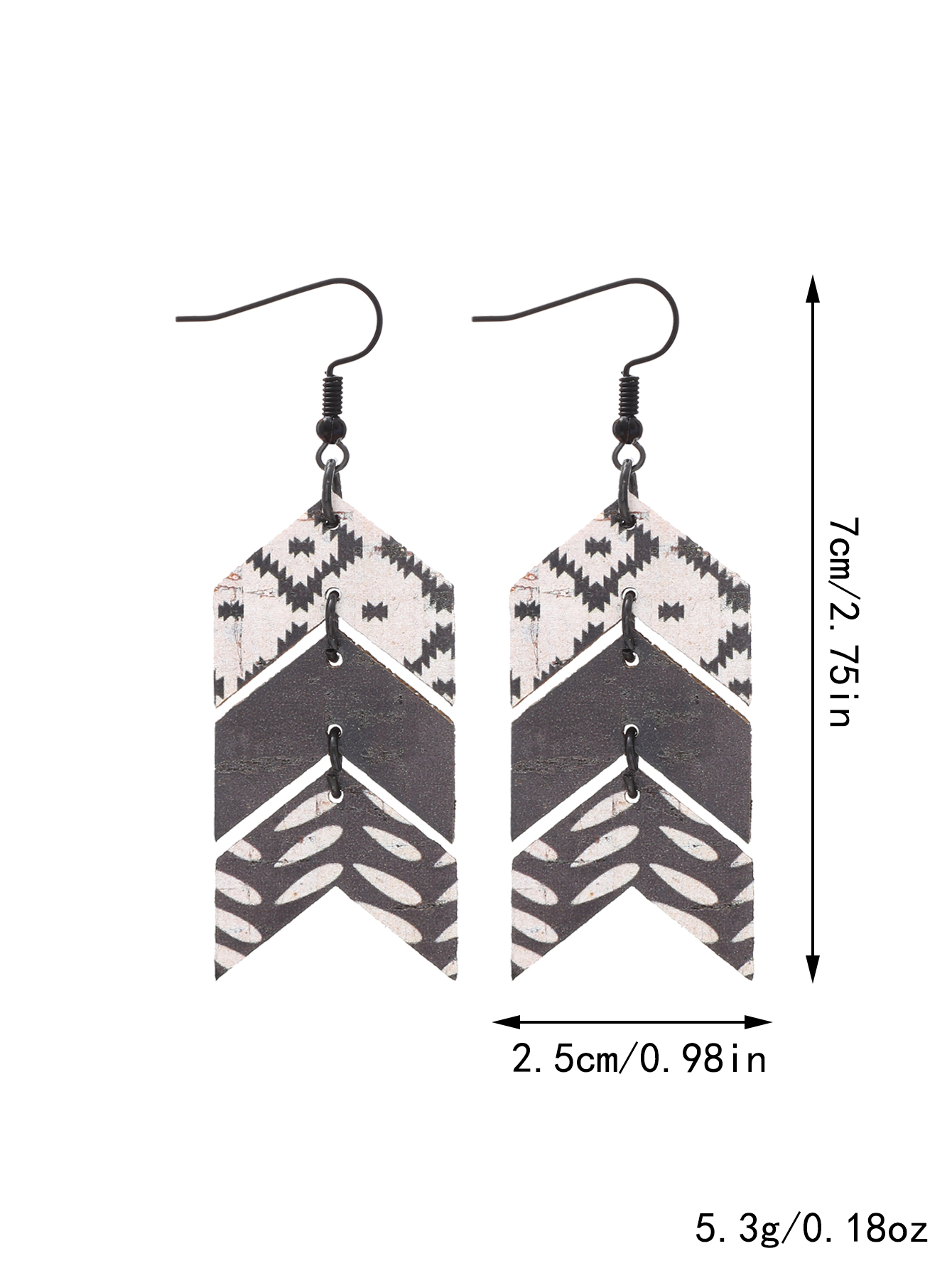 1 Pair Vintage Style Ethnic Style Geometric Patchwork Wood Drop Earrings display picture 4