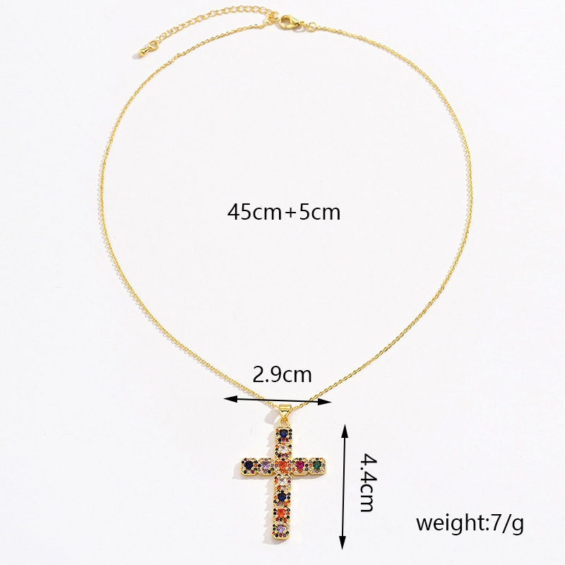 Basic Modern Style Classic Style Geometric Cross Alloy Copper Plating Women's Pendant Necklace display picture 3