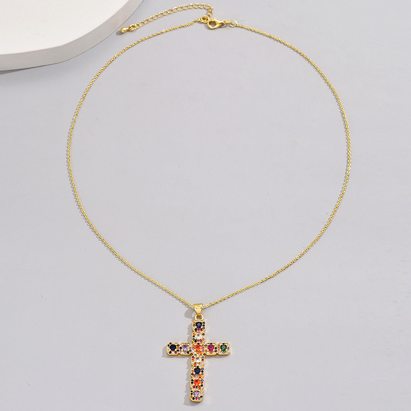 Basic Modern Style Classic Style Geometric Cross Alloy Copper Plating Women's Pendant Necklace display picture 8