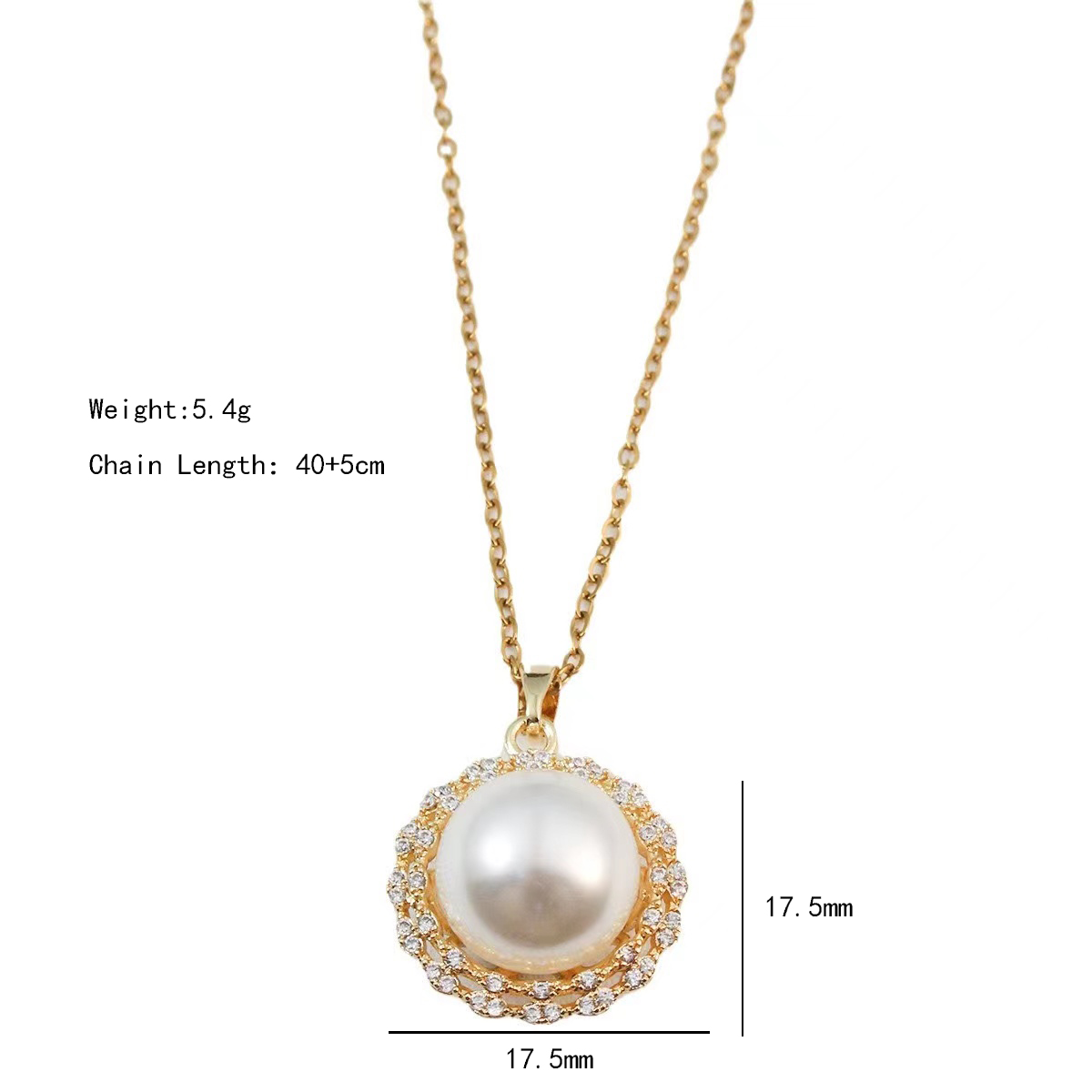 Wholesale Elegant Lady Streetwear Geometric 304 Stainless Steel Copper Hollow Out Inlay 18K Gold Plated K Gold Plated Artificial Pearls Zircon Pendant Necklace display picture 1