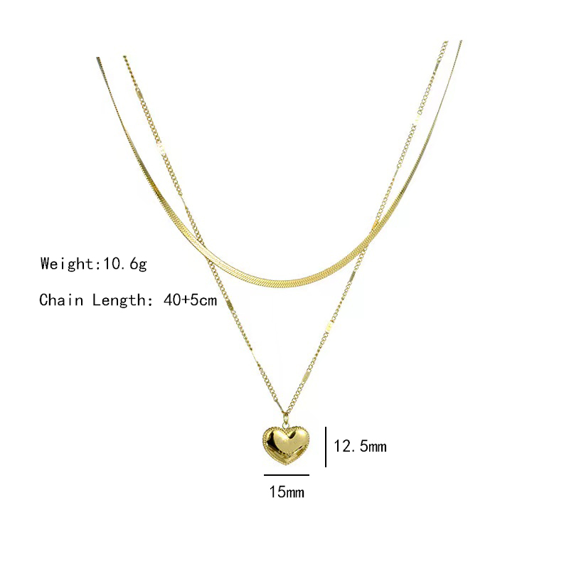 304 Stainless Steel 18K Gold Plated IG Style Fairy Style Elegant Heart Shape Pendant Necklace display picture 1