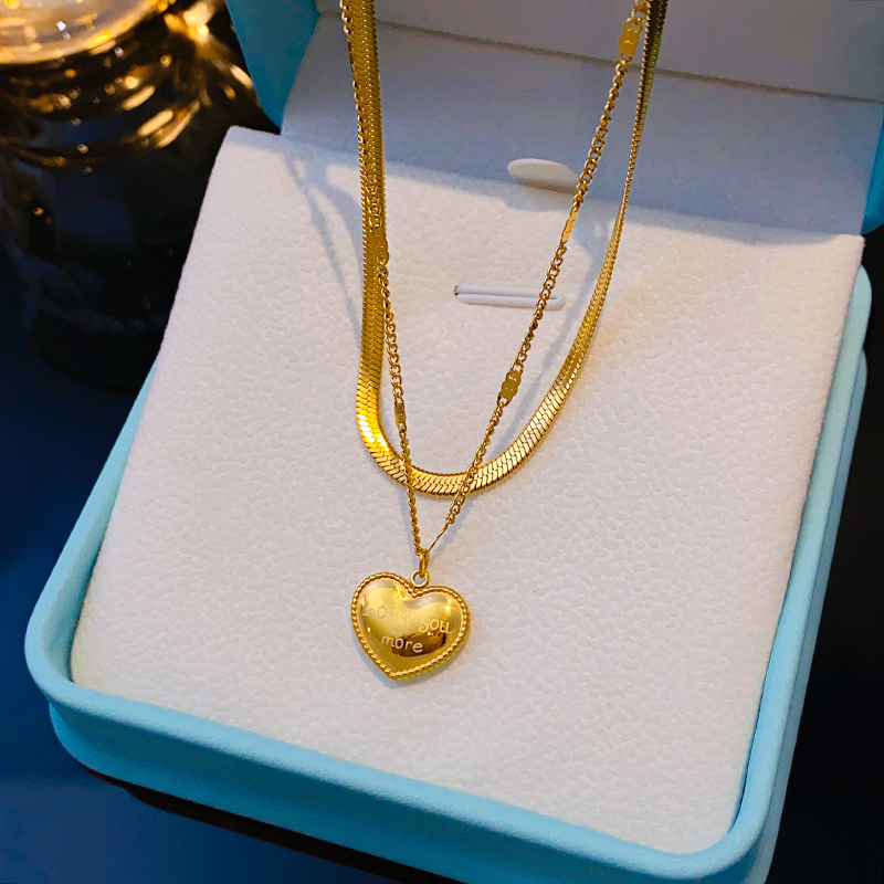 304 Stainless Steel 18K Gold Plated IG Style Fairy Style Elegant Heart Shape Pendant Necklace display picture 5