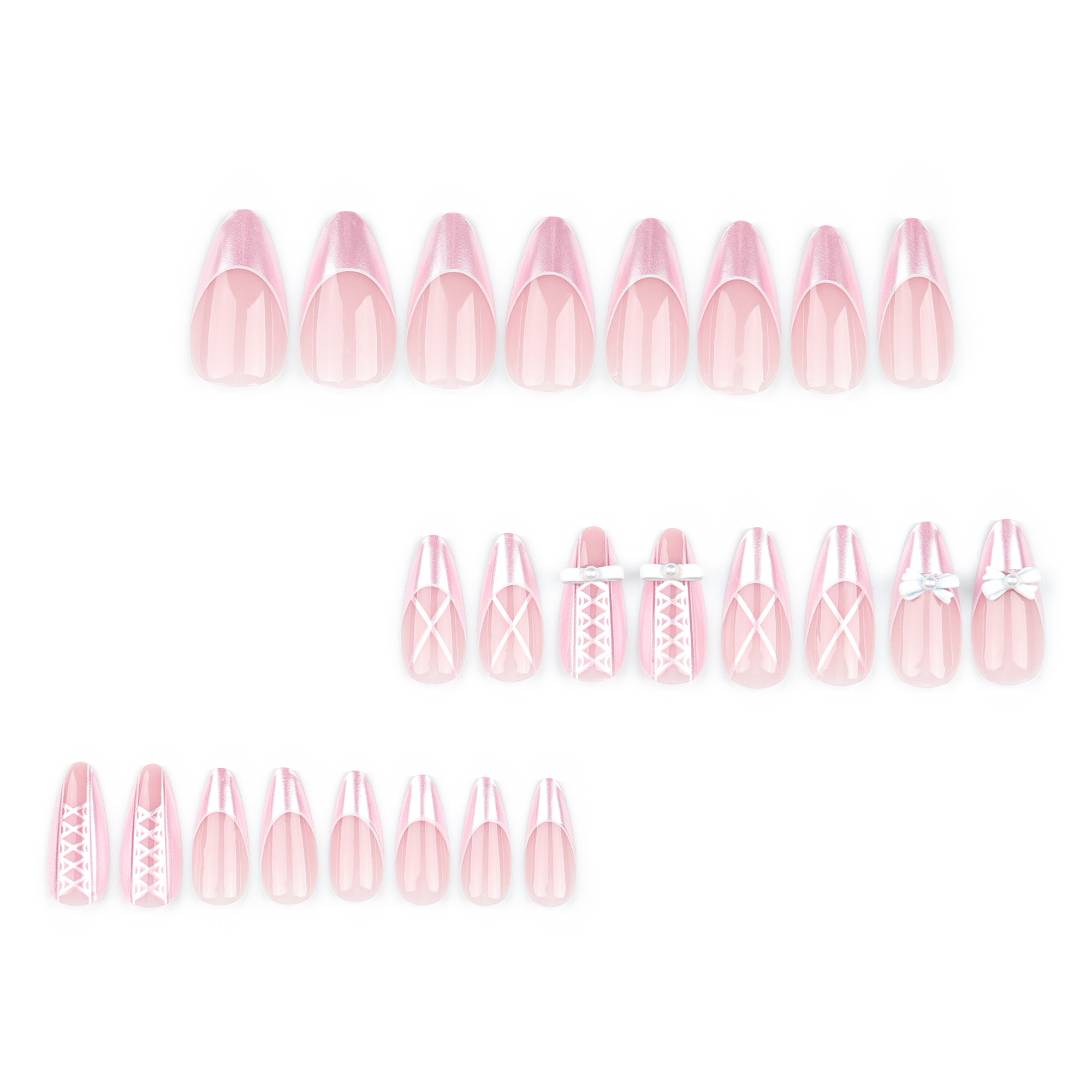 Princess Sweet Bow Knot ABS Wear Manicure A Pack Of 24 display picture 2