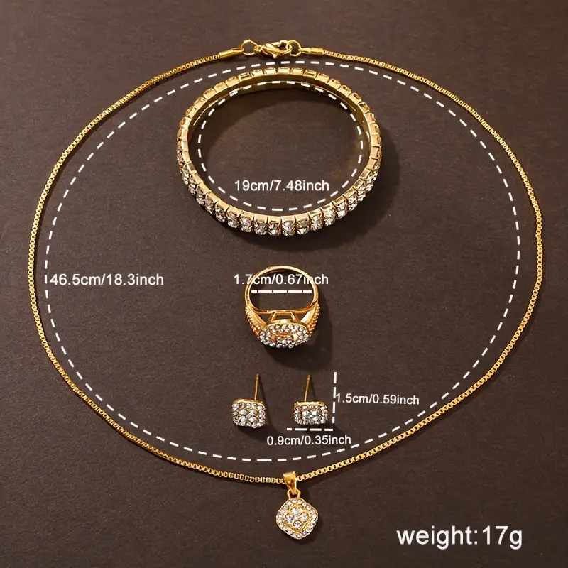Elegant Shiny Geometric Artificial Diamond Alloy Wholesale Jewelry Set display picture 6