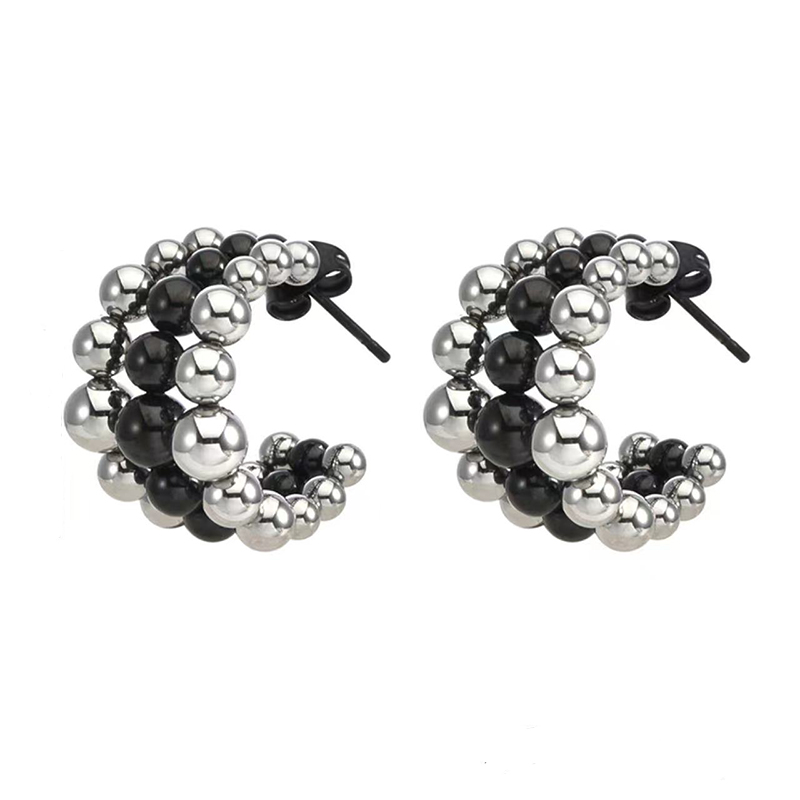 1 Pair Classic Style C Shape 201 Stainless Steel Gold Plated Ear Studs display picture 2
