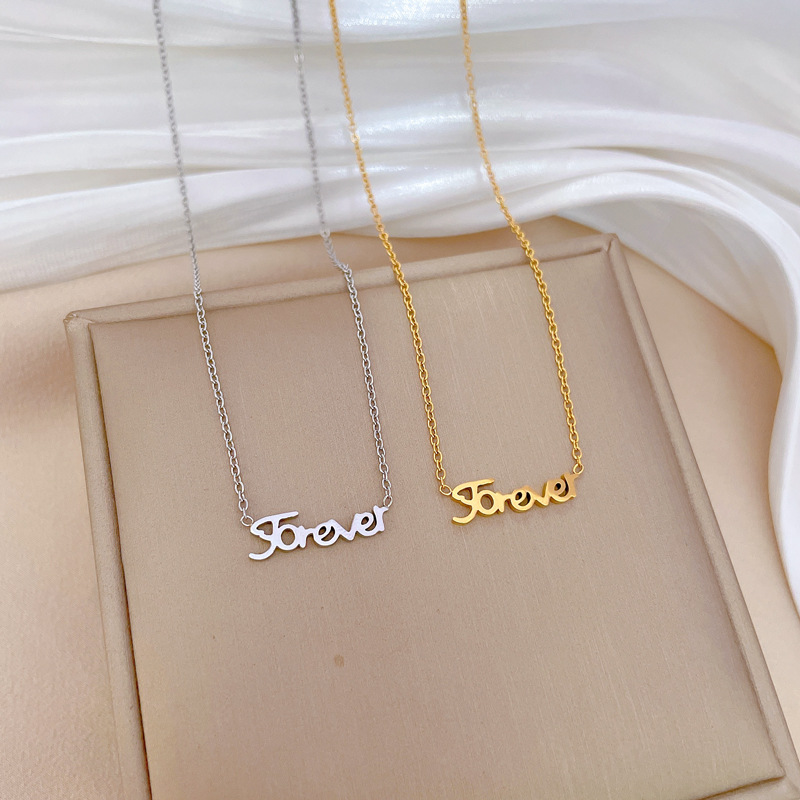 Titanium Steel Sweet Simple Style Letter Necklace display picture 1