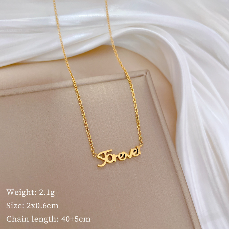 Titanium Steel Sweet Simple Style Letter Necklace display picture 2