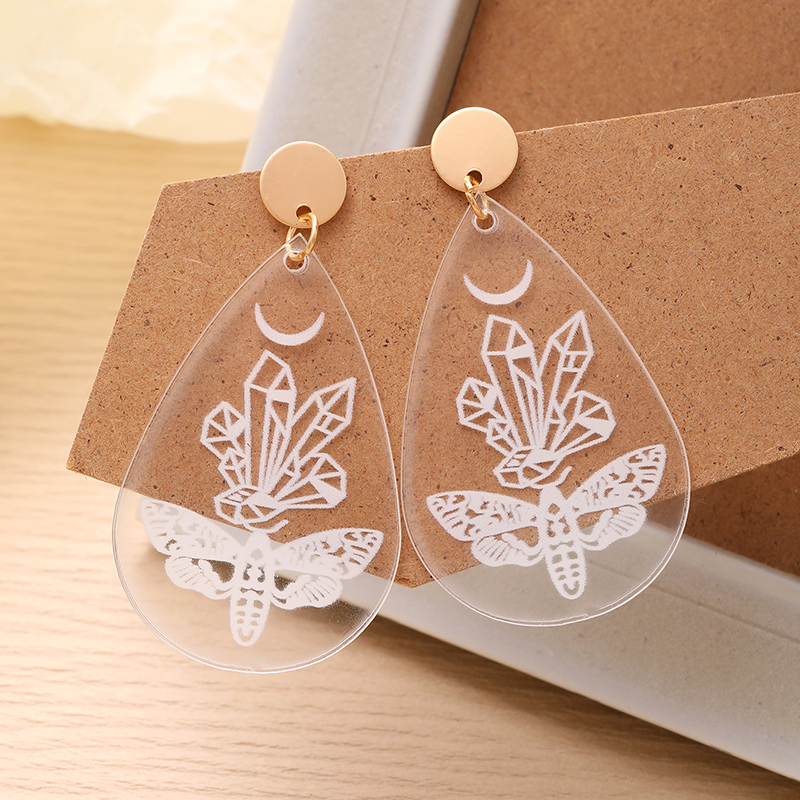 1 Pair Casual Vintage Style Sweet Stone Bee Printing Arylic Drop Earrings display picture 1