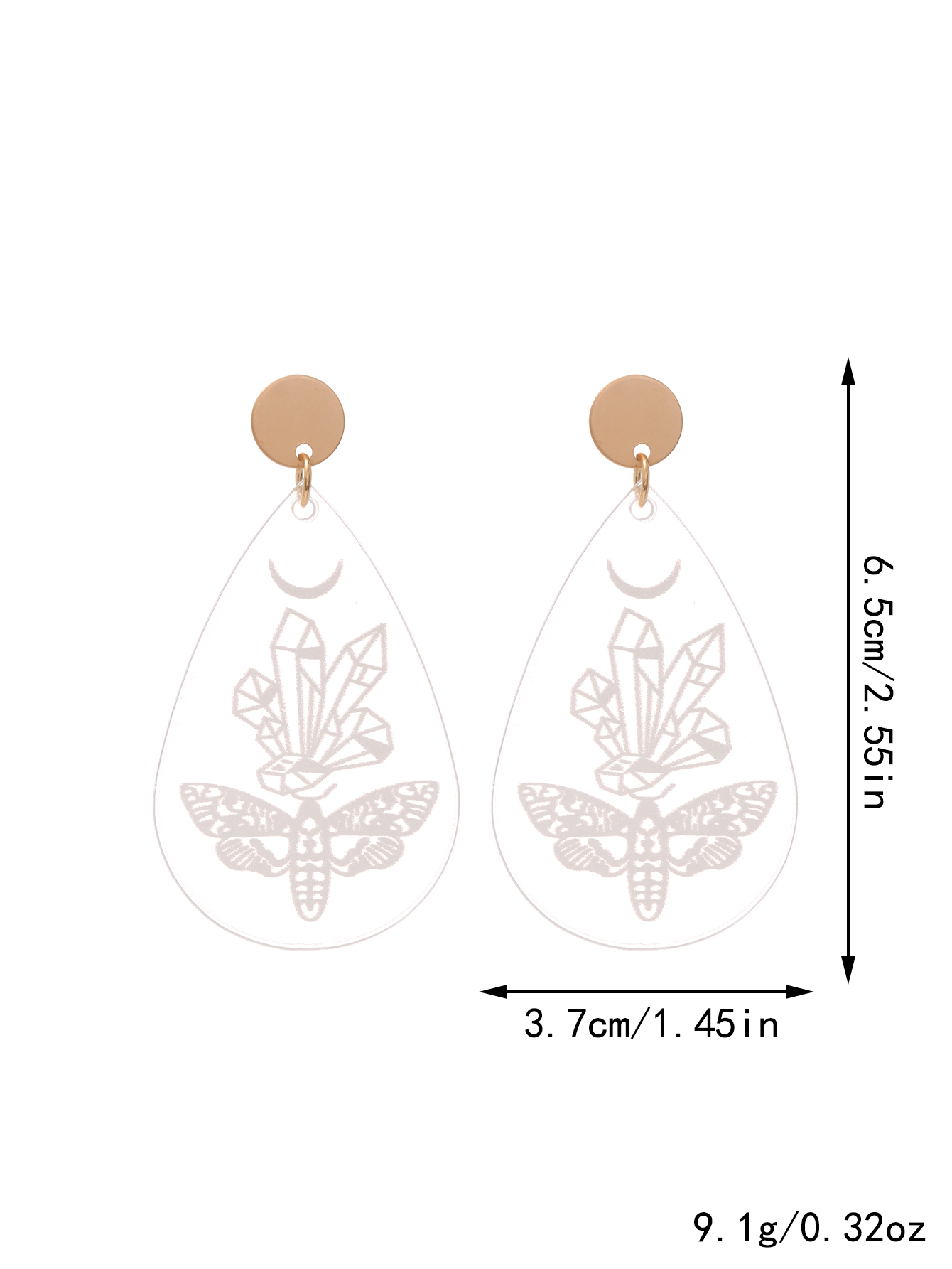 1 Pair Casual Vintage Style Sweet Stone Bee Printing Arylic Drop Earrings display picture 5