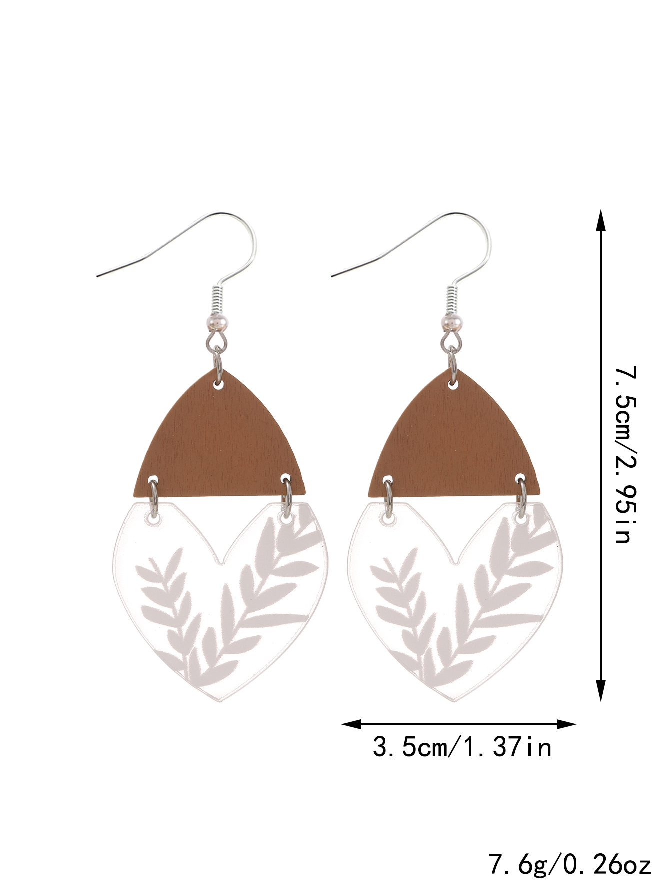 1 Pair Casual Cute Simple Style Leaves Heart Shape Transparent Arylic Drop Earrings display picture 5