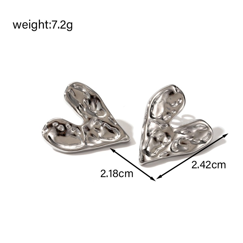 1 Pair Simple Style Classic Style Heart Shape Heart 304 Stainless Steel Ear Studs display picture 5