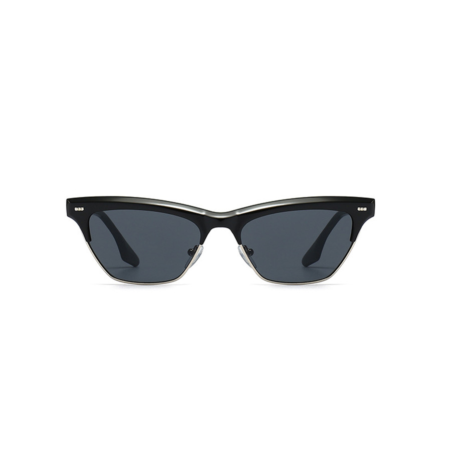 Vintage Style Commute Color Block Pc Cat Eye Metal Full Frame Women's Sunglasses display picture 4