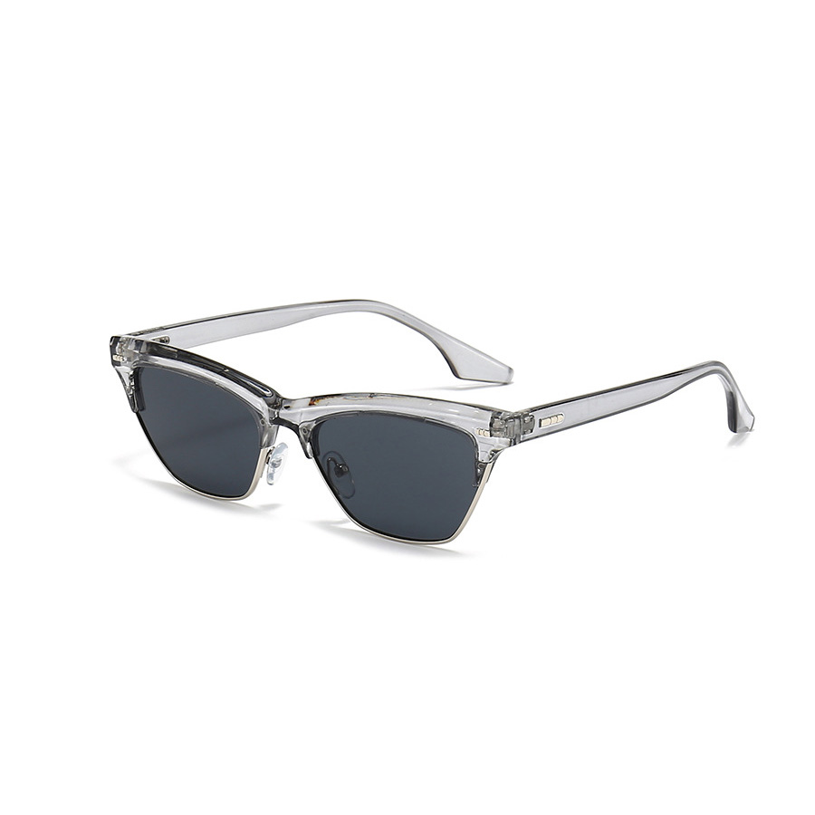 Vintage Style Commute Color Block Pc Cat Eye Metal Full Frame Women's Sunglasses display picture 6