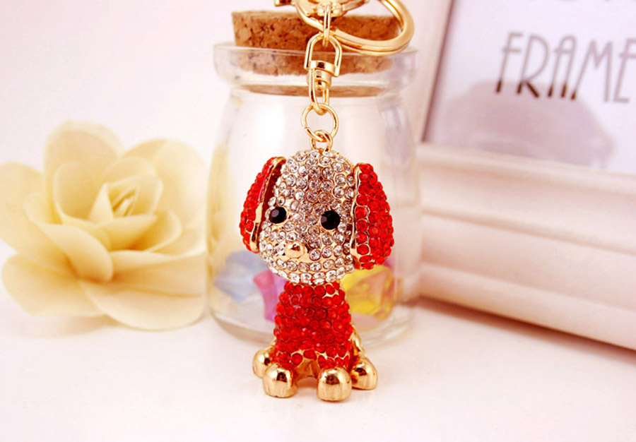 Cute Dog Zinc Alloy Plating Inlay Rhinestones Women's Bag Pendant Keychain display picture 4