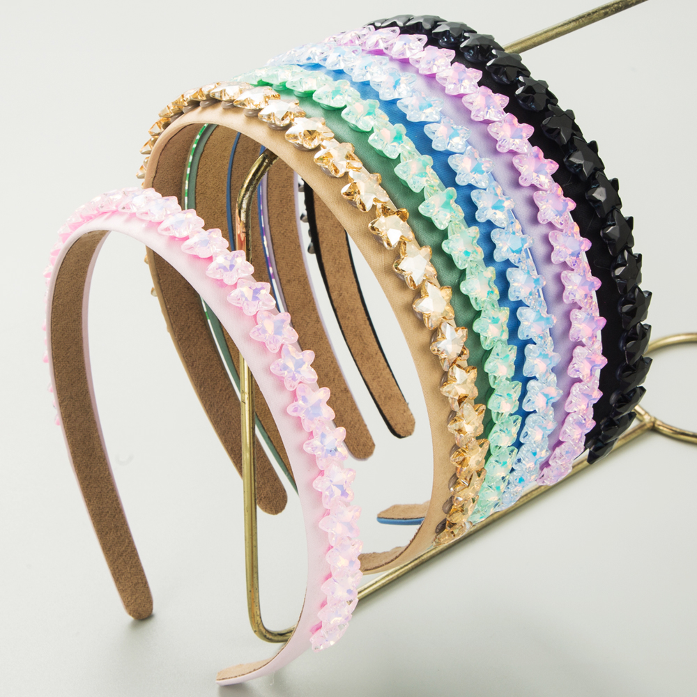 Women's Casual Vacation Classic Style Star Alloy Cloth Inlay Fabric Glass Hair Band display picture 2