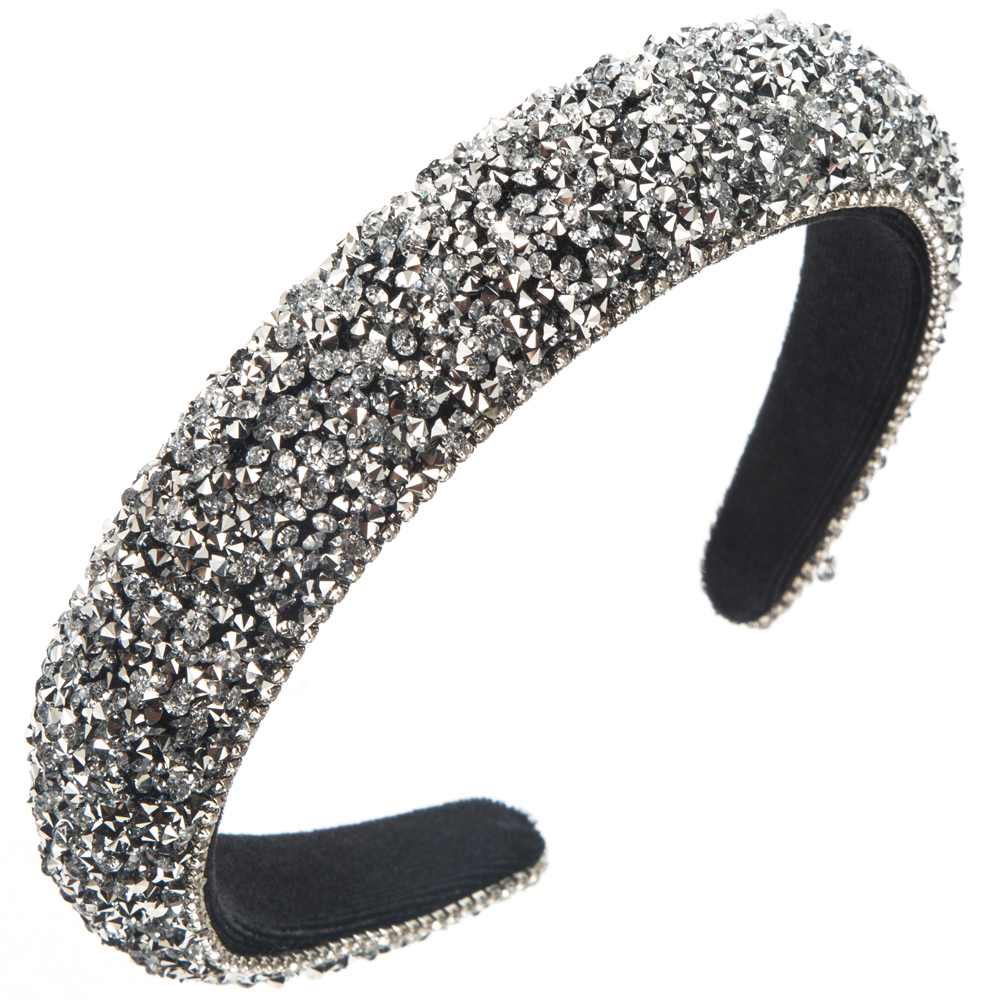 Women's Casual Vacation Classic Style Solid Color Alloy Cloth Inlay Rhinestones Hair Band display picture 12