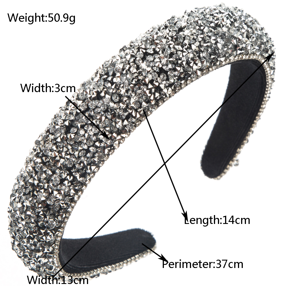 Women's Casual Vacation Classic Style Solid Color Alloy Cloth Inlay Rhinestones Hair Band display picture 1