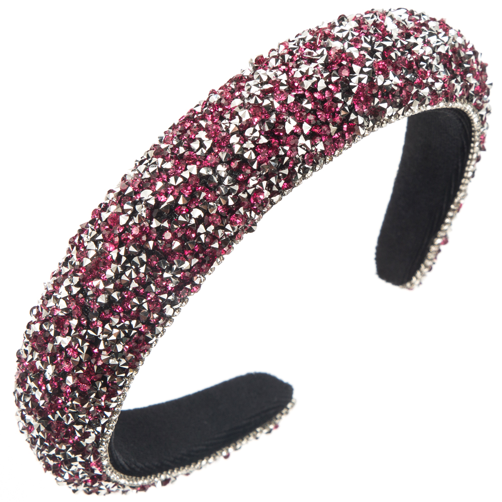 Women's Casual Vacation Classic Style Solid Color Alloy Cloth Inlay Rhinestones Hair Band display picture 8