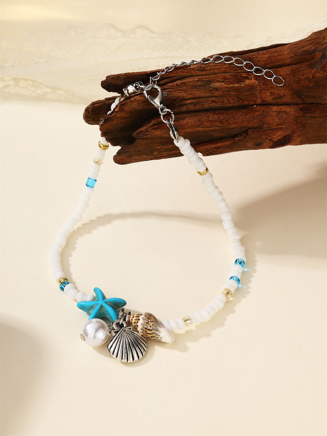 Casual Beach Starfish Conch Natural Stone Beaded Women's Anklet display picture 13