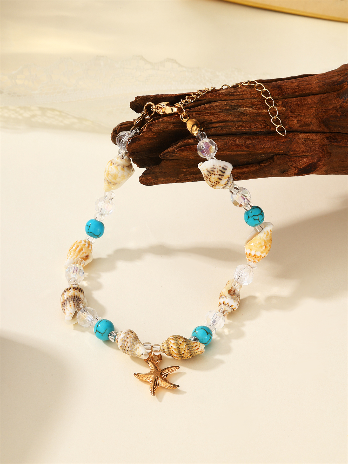 Casual Beach Starfish Conch Natural Stone Beaded Women's Anklet display picture 5