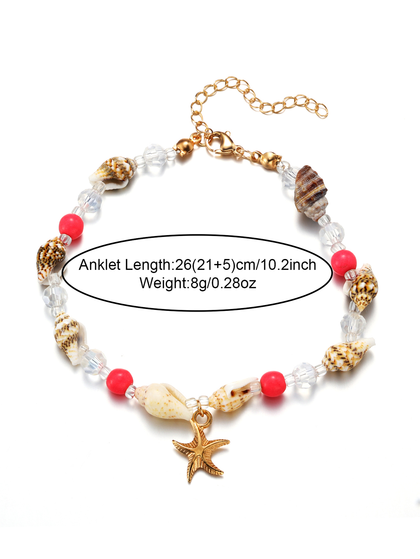 Casual Beach Starfish Conch Natural Stone Beaded Women's Anklet display picture 2