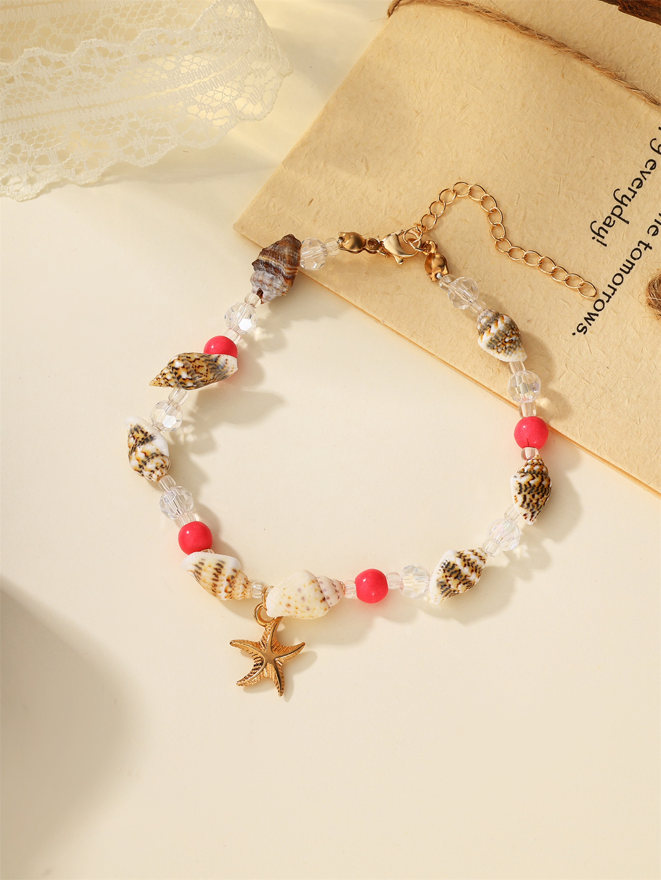 Casual Beach Starfish Conch Natural Stone Beaded Women's Anklet display picture 4