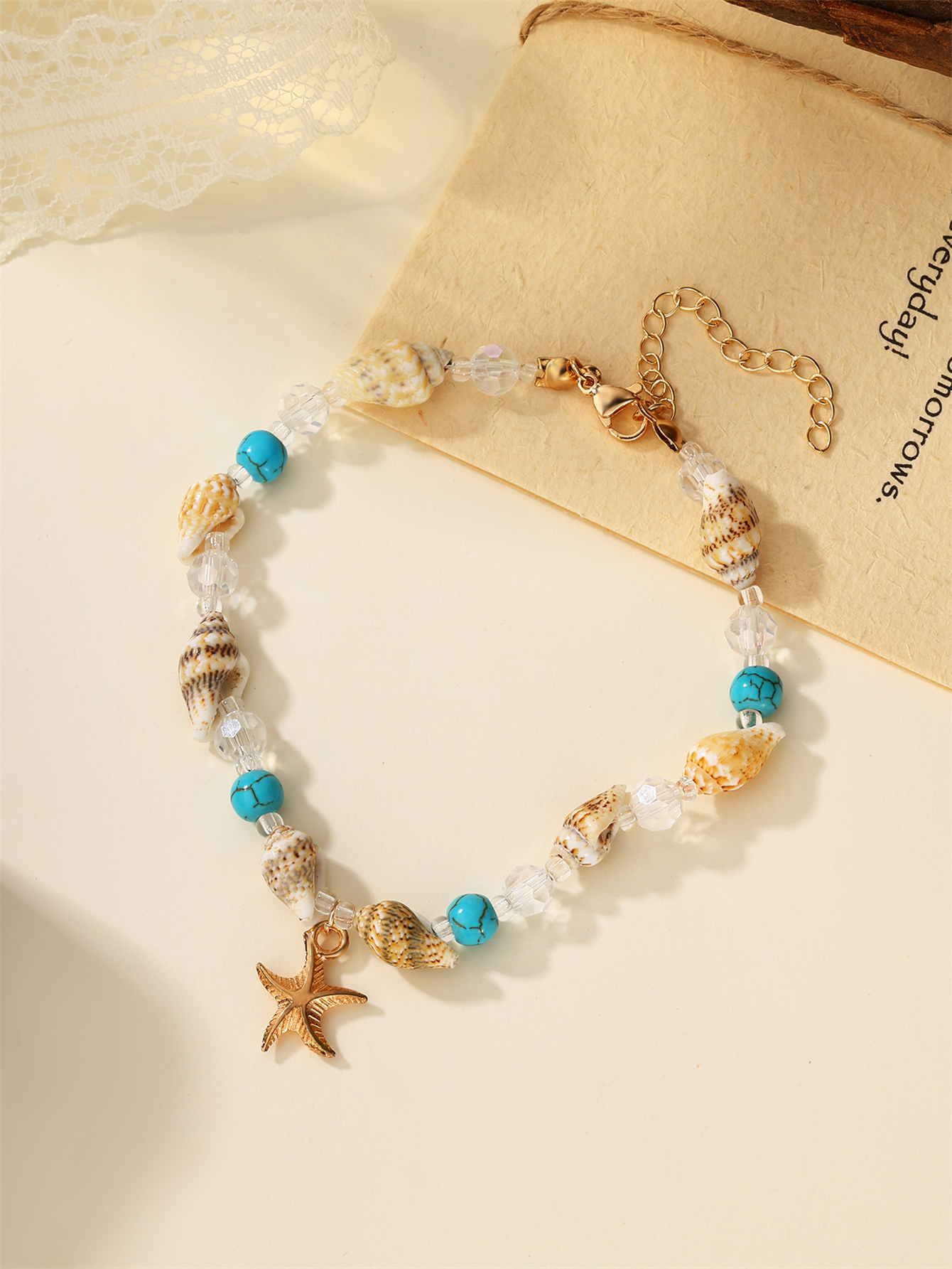 Casual Beach Starfish Conch Natural Stone Beaded Women's Anklet display picture 8