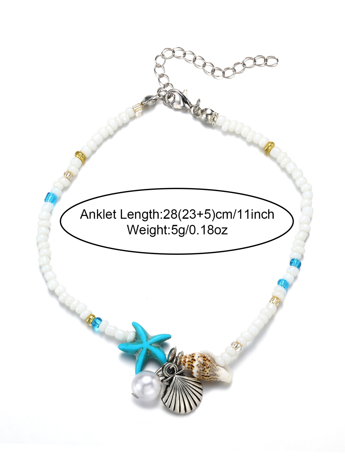 Casual Beach Starfish Conch Natural Stone Beaded Women's Anklet display picture 14
