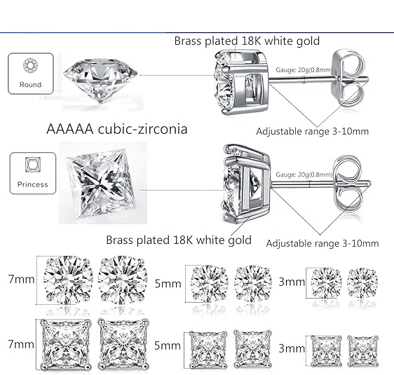 Messing 18 Karat Vergoldet Einfacher Stil Inlay Geometrisch Zirkon Ohrstecker display picture 4