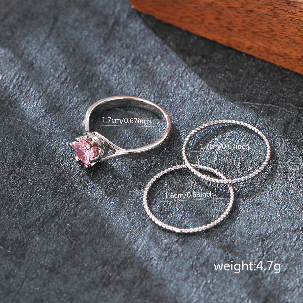 Kupfer Einfacher Stil Glänzend Inlay Einfarbig Zirkon Ringe display picture 14