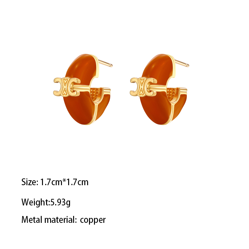 1 Pair Casual Formal Semicircle Flower Plating Inlay Copper Rhinestones Gold Plated Ear Studs display picture 1