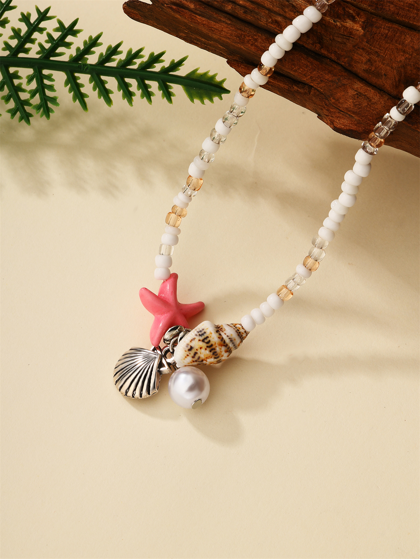 Beach Starfish Conch Seed Bead Beaded Women's Necklace display picture 2