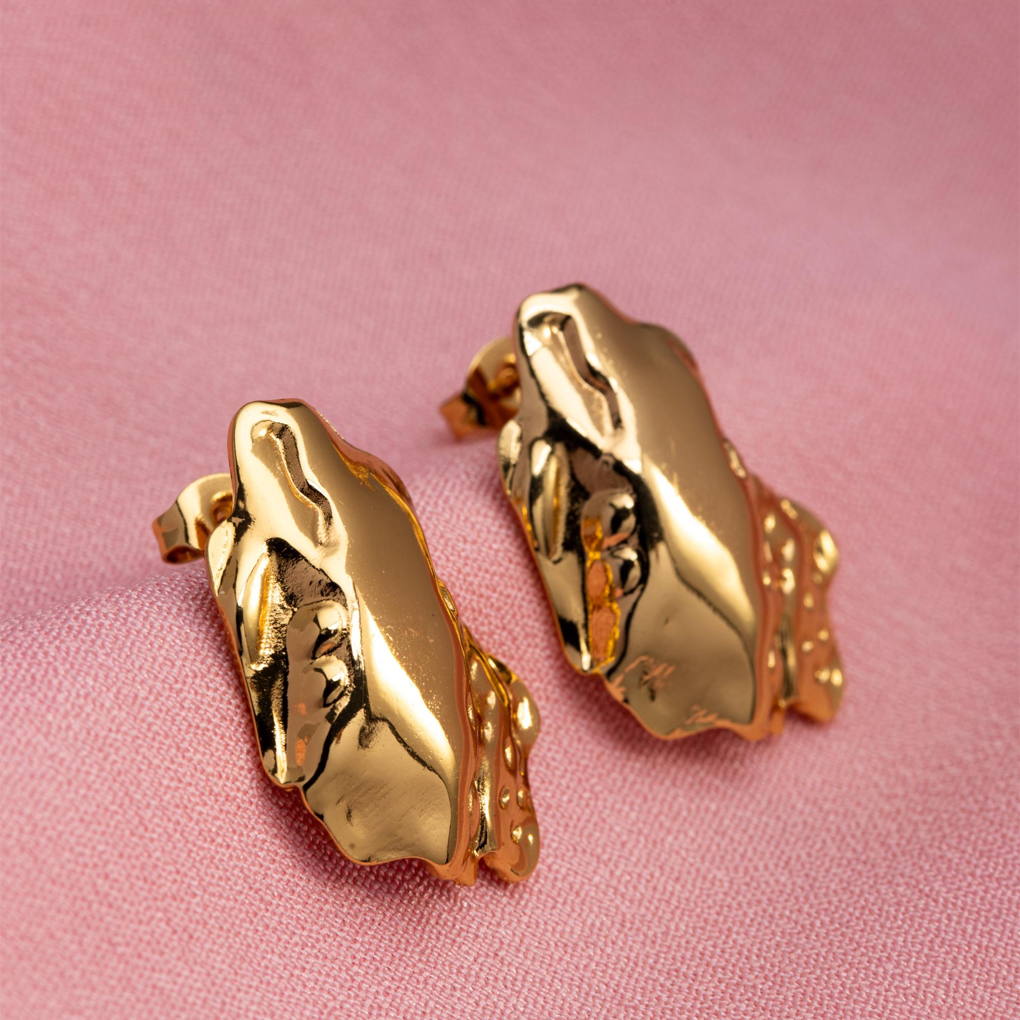 1 Pair Vintage Style Lady Classic Style Geometric Water Droplets Solid Color Plating 304 Stainless Steel 18K Gold Plated Ear Studs display picture 4