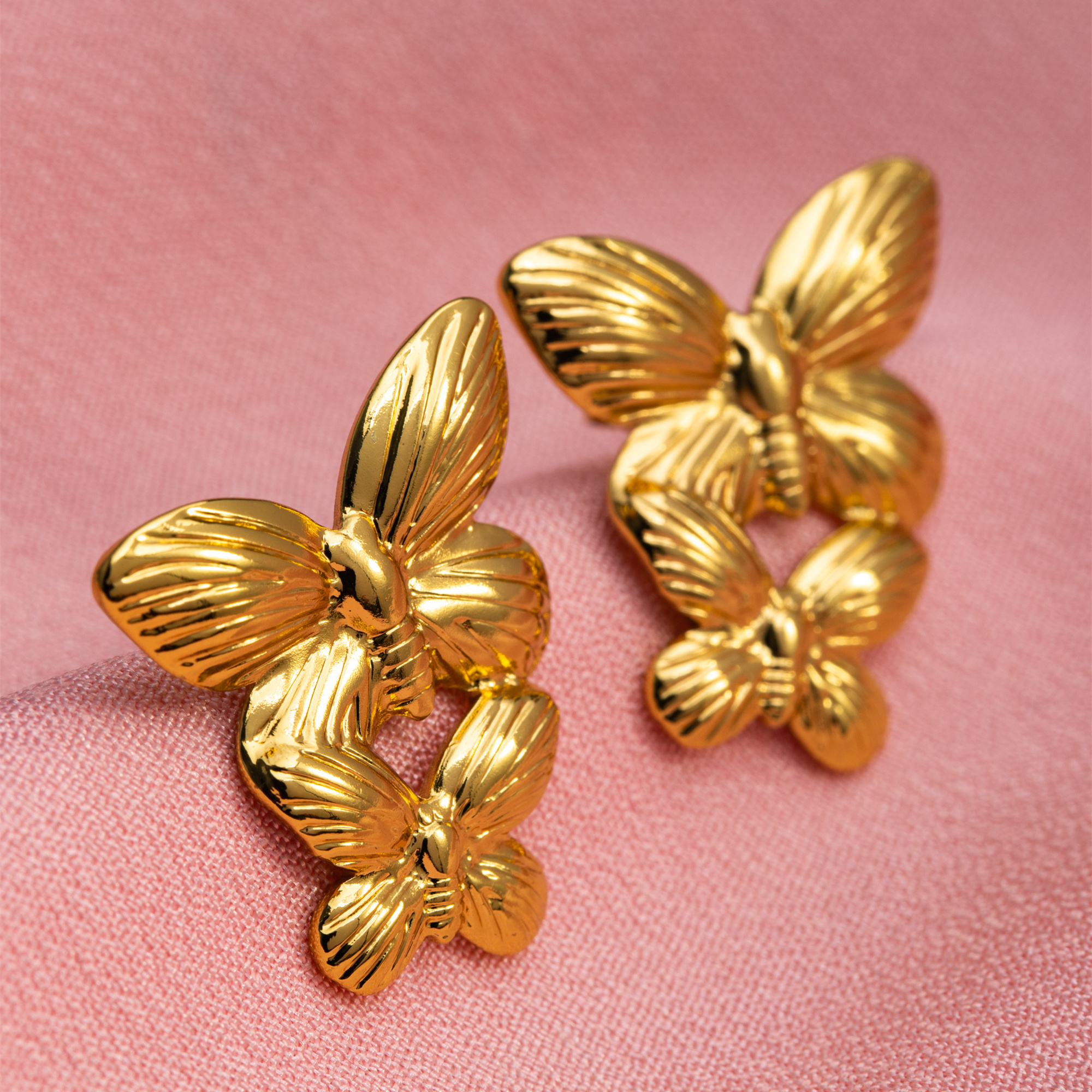1 Pair Vintage Style Lady Classic Style Geometric Water Droplets Solid Color Plating 304 Stainless Steel 18K Gold Plated Ear Studs display picture 7