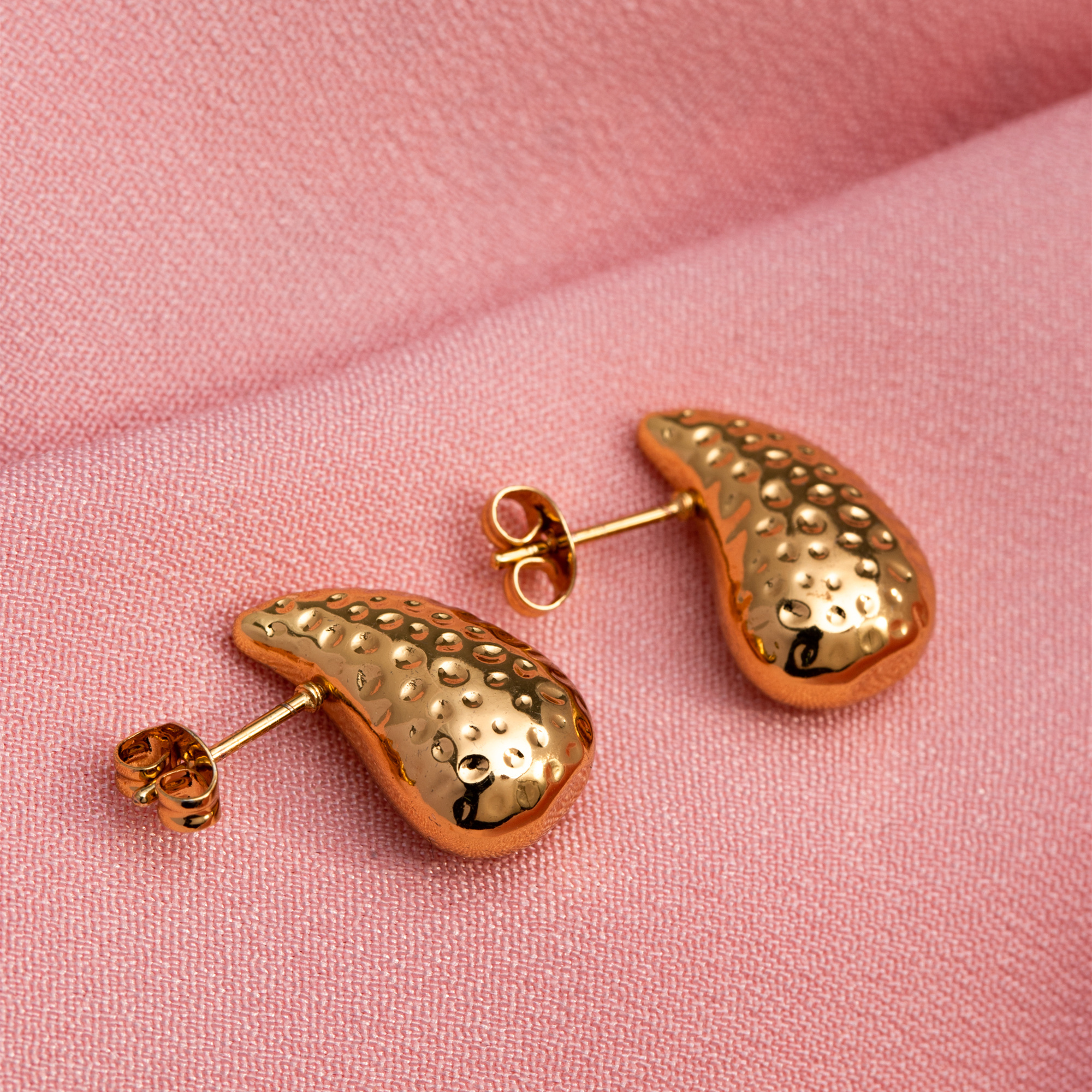 1 Pair Vintage Style Lady Classic Style Geometric Water Droplets Solid Color Plating 304 Stainless Steel 18K Gold Plated Ear Studs display picture 6