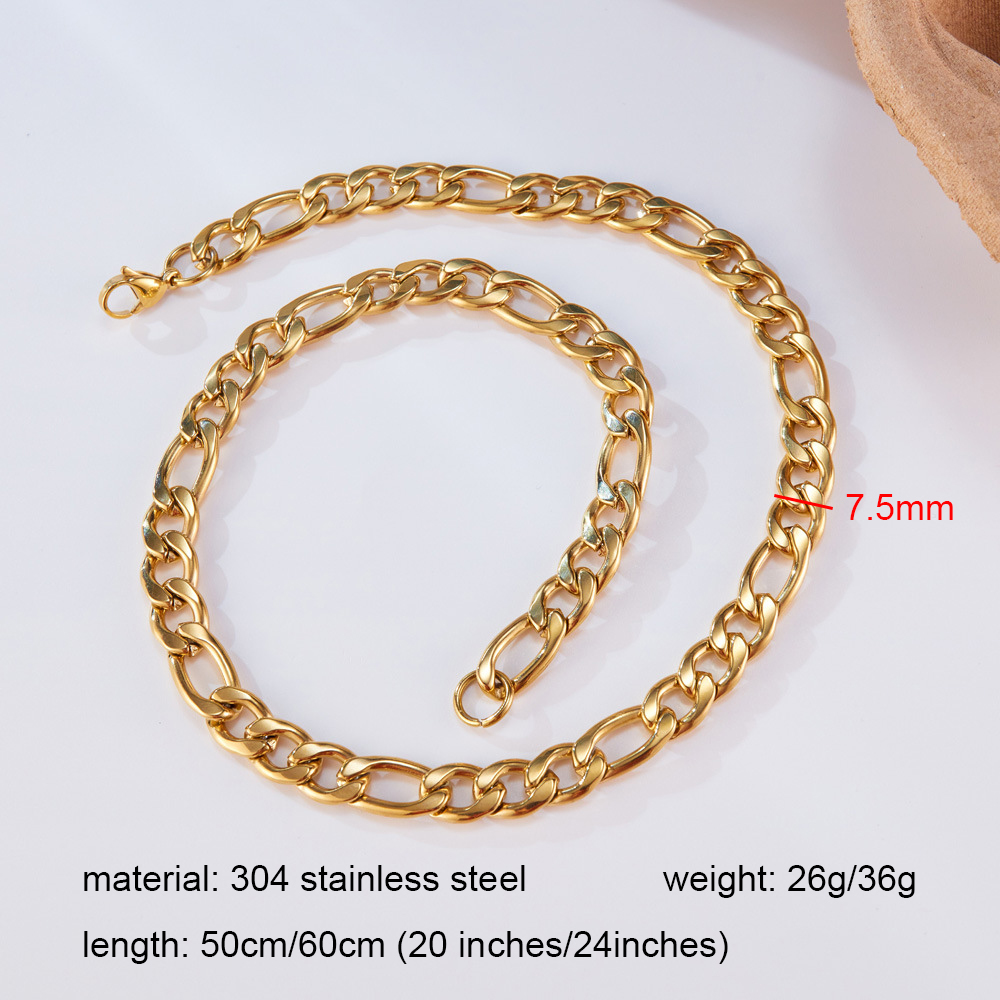 304 Stainless Steel 18K Gold Plated Hip-Hop Geometric Necklace display picture 1
