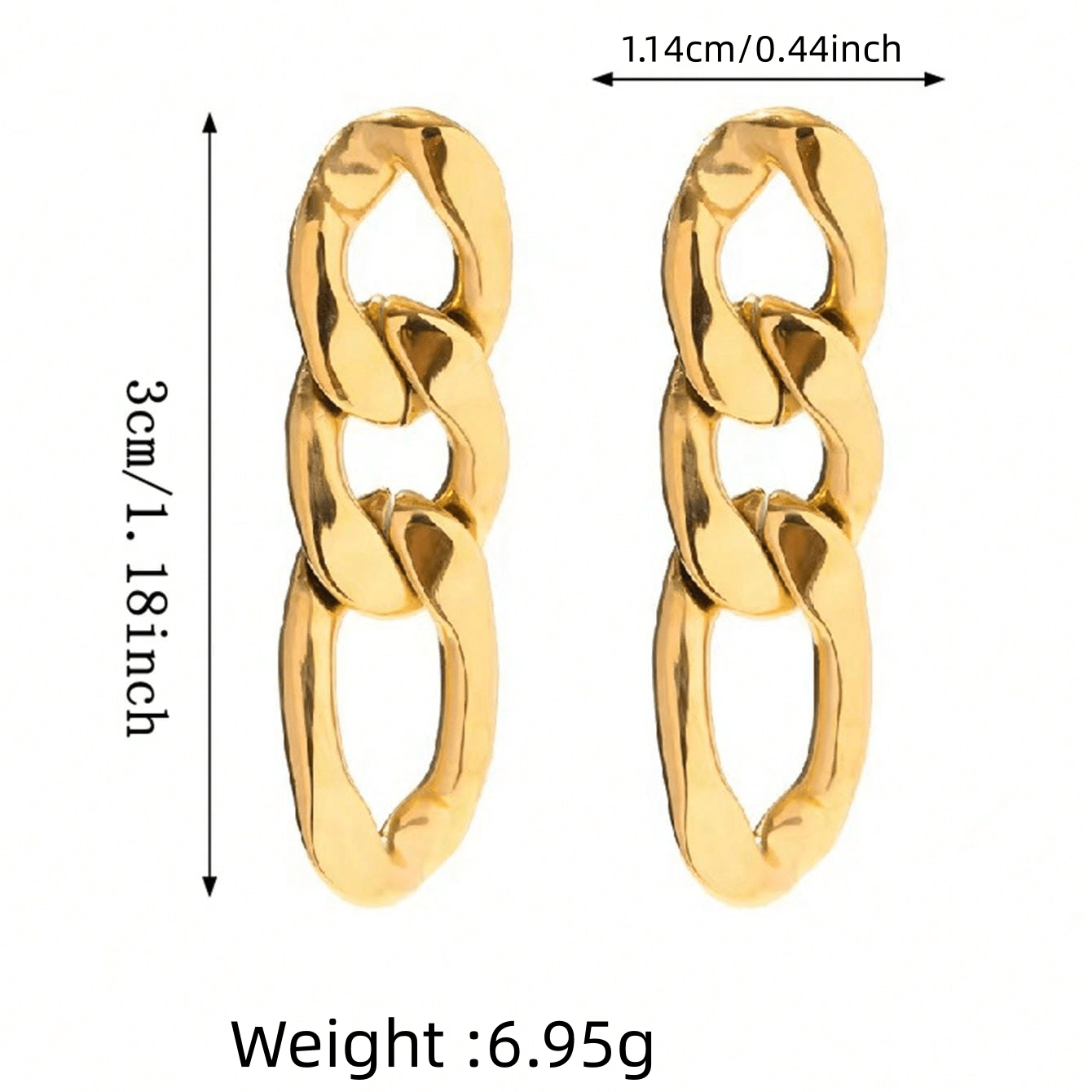 1 Pair Modern Style Classic Style Chain Polishing Plating 304 Stainless Steel 18K Gold Plated Drop Earrings display picture 5