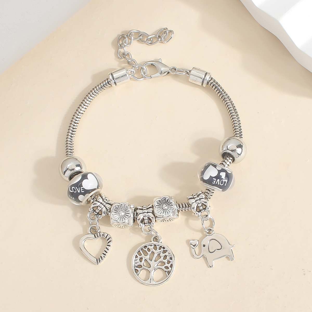 Wholesale Jewelry Elegant Lady Tree Heart Shape Elephant Alloy Beaded Bracelets display picture 3