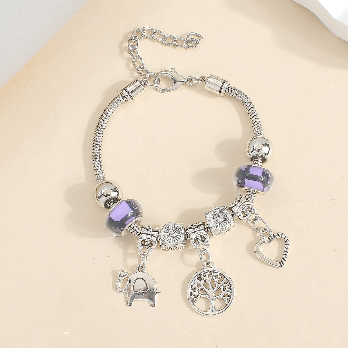 Wholesale Jewelry Elegant Lady Tree Heart Shape Elephant Alloy Beaded Bracelets display picture 4