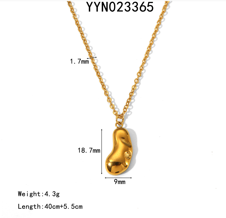 Acero Inoxidable 304 Chapados en oro de 18k Básico Estilo Moderno Estilo Clásico Enchapado Guisante Aretes Collar display picture 8