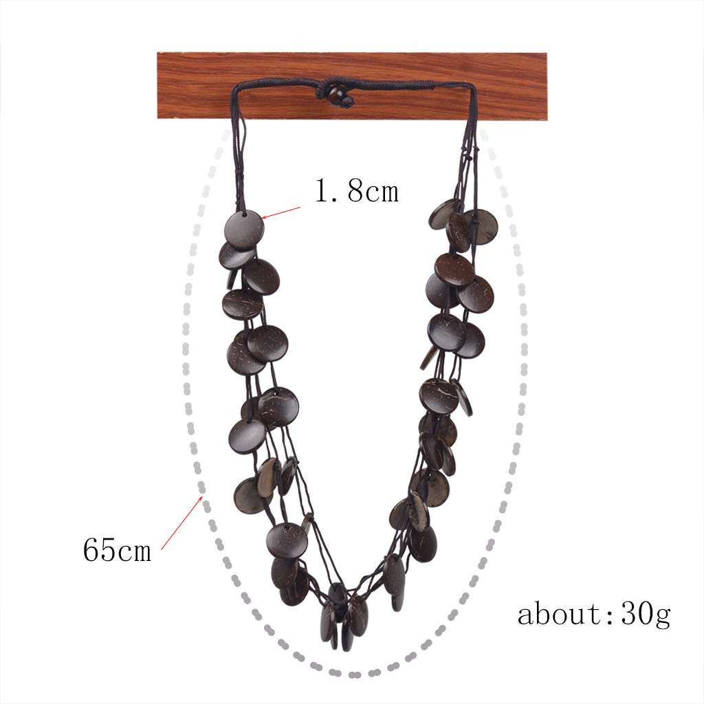 Casual Sweet Solid Color Solid Color Cloth Coconut Shell Charcoal Women's Pendant Necklace display picture 4